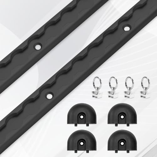 2 x 30cm Aluminium Airlineschienen Set mit Fittingen, mit 4 x Zurrösen und 4 x Endkappen Airlineschiene zur Ladungssicherung für Anhänger, LKW, Wohnmobile, Yacht - Eloxierte Zurrschiene