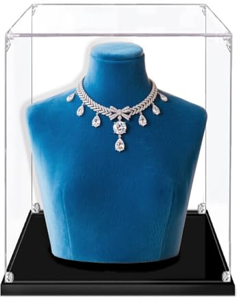 HWLL Acryl Vitrine Staubdichte Schmuck-Halsketten-Vitrine, Hochtransparente Acryl-Aufbewahrungsbox, Thekenvitrine für Den Ausstellungsraum Eines Luxusgeschäfts(10x10x50cm(4x4x20))