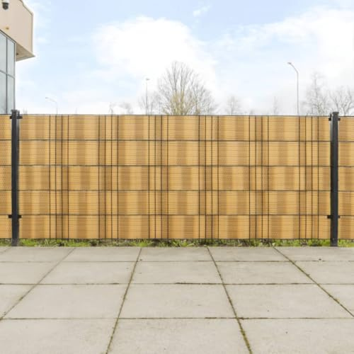 SKM Paravents de Balcon 10 pcs Marron Clair 255x19cm résine tressée,Quincaillerie,Clôtures & rières,Panneaux de clôture,Brun,3.81KG,156317