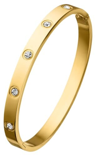 DIAMOND MODE Armreif Schmuck Damen Armband Gold & Silber 18K vergoldet Edelstahl mit Zirkonia, Liebesarmband, Schmuckarmband wasserfest Geschenk Geburtstag