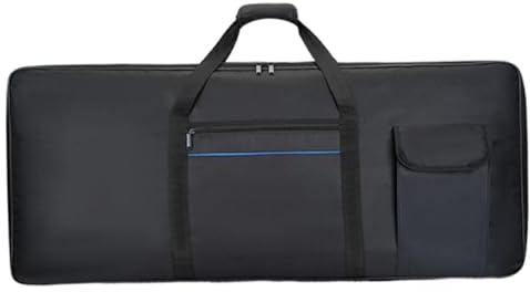 perfeclan Bolsa para teclado de 61 teclas, funda de transporte para teclado, tela Oxford impermeable, gruesa, con asa, bolso de mano portátil, Grande