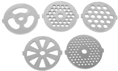 SUPVOX Lames de Hachoir à Viande Électrique en Acier Inoxydable, Kit 8 Pièces Plaques de Découpe Rondes 7mm et Carrées 8,3mm, Accessoires pour Hachoir Domestique, Outil Cuisine Pratique