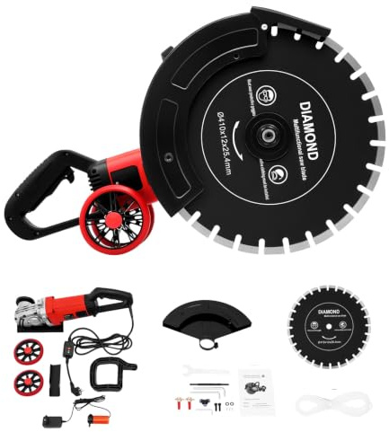 Sierra eléctrica de hormigón, 220 V, 4000 W, 3000 rpm, 410 mm, cortador de pavimentos, sierra circular de alto rendimiento, sierra circular de piedra, sierra de disco seco, fresadora de muros, mojado