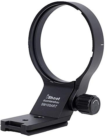 iShoot 82 mm CNC-Objektivmanschette, Stativhalterung, kompatibel mit Sigma 100–400 mm F5–6.3 DG DN OS & 105 mm F1.4 DG HSM Art, Objektivstützhalterung, Unterseite ist Arca-Swiss Fit