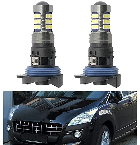 NSLUMO lampadine LED DRL per P/eugeot 3008 5008 2009-2016 HP24W Valeo 13625 | 6216F6, bianco xenon 27-SMD proiettore luci città, plug-and-play, DRL lampadina di ricambio 2Pcs