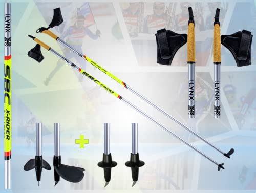 Sportlynx X-Rider Carbon Rollskistock Skike Lalglauf Stöcke mit Nordic Cross Skating Spitzen (155 cm)