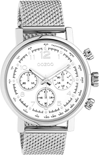 Oozoo Timepieces Herren Uhr - Armbanduhr Herren mit 20mm Mesh Armband - Analog Herrenuhr mit Milanaiseband in rund