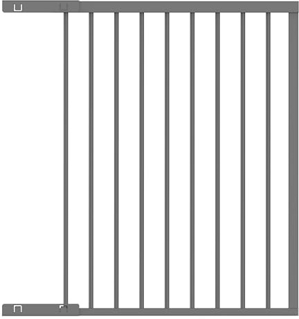 Geuther Verlängerung Türschutzgitter Easylock Plus I Anthrazit, 64 cm Metall I stabile Erweiterung für Treppenschutzgitter ohne Bohren I Kinderschutzgitter Zubehör I Verlängerungsstück Schutzgitter