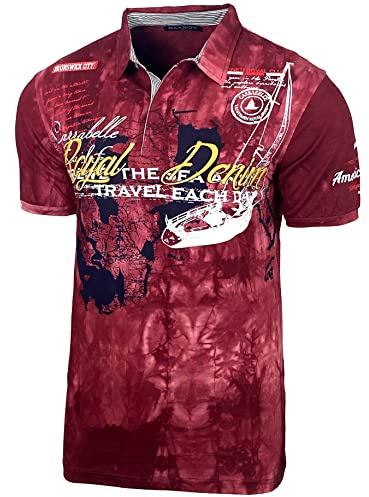 Pikétröja för män, tvätta, kortärmad pikétröja, slim fit, design, mode, topp, tryck, kungsblå, denim, batikskjorta, 151, Bordeaux, S