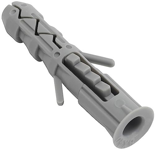 AERZETIX - C67097 - Lot de 100 Chevilles Classiques Ø8x40 mm à collerette - en Polyamide - maçonnerie Fixation béton Brique parpaing bâtiment vis Construction