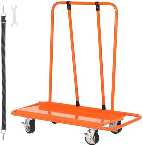 VEVOR Plattenwagen 1360 kg Tragfähigkeit Plattentransportwagen Q235-Stahl Plattentransporter mit Universalrädern Transporthilfe Plattenroller Plattformwagen Schwerlast Rollwagen 1155 x 555 x 1180 mm
