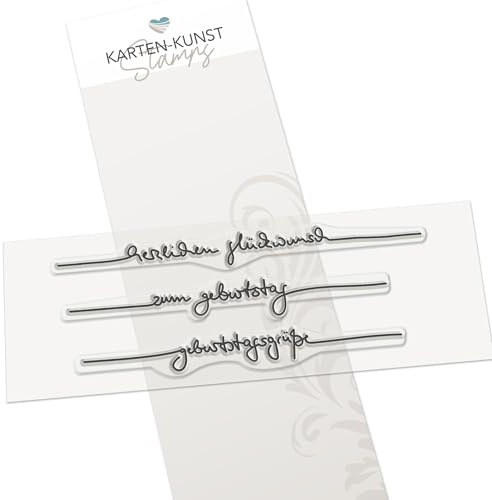 Karten-Kunst Clear Stamps KK-0243 Stempel Schriftzug-Set zum Geburtstag Silikonstempel