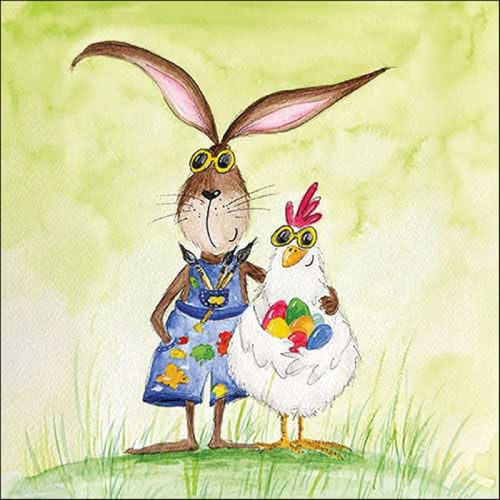 20 Servietten Ostern Coole Osterfiguren als Tischdeko. Papierservietten mit Motiv. Auch für Decoupage und Serviettentechnik 33x33cm