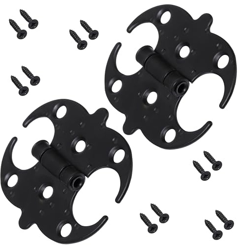 AERZETIX - C73737 - Juego de 2 bisagras estilo antiguo 62x55mm planas - puertas armarios muebles gabinetes caja de joyería - en acero - color negro mate - hierro ornamento vintage rústico