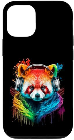 Rainbow Dj Red Panda With Headphones Case for iPhone 15