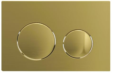 SPARES2GO Luxury Flush Plate Kit for Skylo Concealed Toilet Cistern Wall Hung Frame (Brushed Brass, 245mm x 165mm)