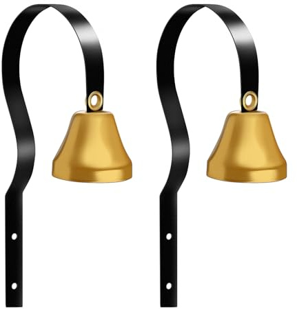 2 Stück Ladenbesitzer Glocke, Hundetraining Glocke Metall Türglocke Warnung Anruf Retro Dekoration, Ladenbesitzer Türklingel Hund Ausbildung Glocke Wandmontierte für Heimtextilien/Töpfchen (Schwarz)