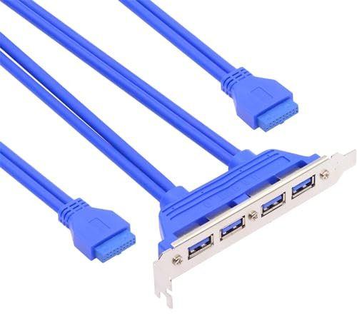 NFHK Câble interne USB 3.0 femelle vers carte mère à 20 broches avec support PCI 50 cm