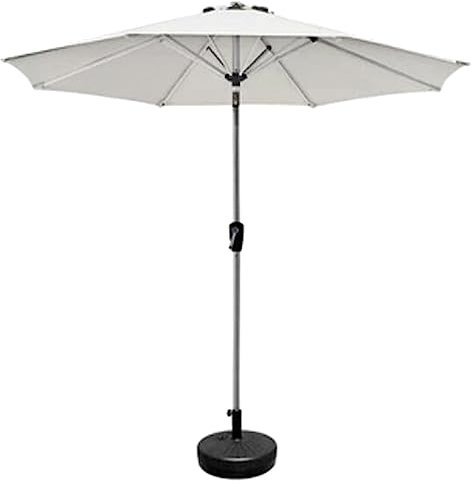 Gartenschirm, Terrassenschirm, Strandschirm, Terrassenschirm für den Außenbereich, mit Sockel, Einzel- oder Doppeldach, tragbar, ideal für den Garten, befüllbarer Sockel (weiß + Einzellage