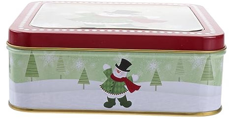 FRCOLOR Weihnachts Weißblech Süßigkeitenbox Quadratisch Transparent Mit Clip Langlebige Candy Lagerungskiste Für Partygeschenke Und Familienfeiern