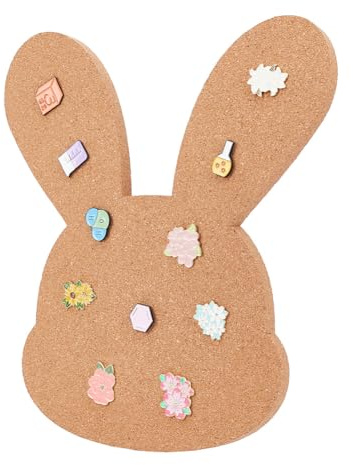 NBEADS Kork Pinwand, Kaninchen Kork Broschenbrett 1.2cm Dicke Pinnwand Hölzernes Bulletin Display Board Wandmontierte Korktafel für Brosche Pin Lagerung Büro Home Decor, 31x27cm
