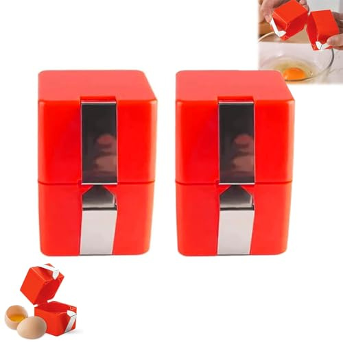 Egg Shell Opener, 2025 New Egg Cracker for Raw Eggs, Hard Boiled Egg Peeler Egg Cube Egg Separator Handheld Tool, Stainless Steel Eggshell Breaker Egg Shell Cutter Kitchen Gadgets (2Pcs)