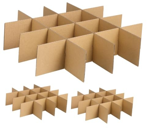 DIYEAH 18 pezzi divisori per scatole di spedizione, divisori per imballaggio, scatole di trasloco stoviglie separatore tazza si muove partizione, tazza mobile carta kaki