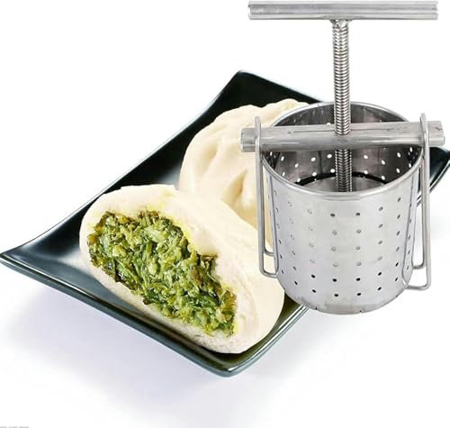HOTAPEPU Presse Manuelle À Vin De Fruits, Légumes en Acier Inoxydable De Qualité Alimentaire Amovible pour Jus, Jus De Plantes, Cidre, Vin, Huile d'olive ~ /
