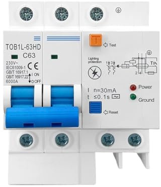 KTMBOHU Interrupteur Principal Disjoncteur différentiel avec parasurtenseur avec Protection Contre la Foudre(16a)