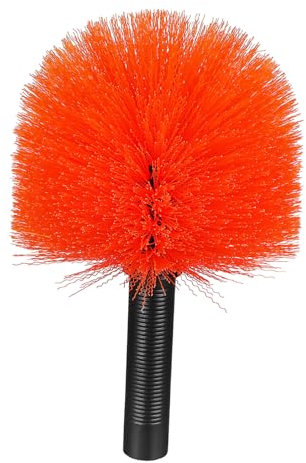 MAGICLULU Cepillo para Limpiar Telarañas y Polvo, Cabeza de Plumero Naranja, Material Plástico Resistente, Diseño Ligero, para Uso Doméstico y Comercial, Adecuado para Esquinas y Áreas