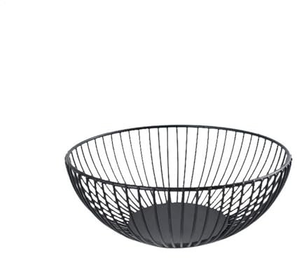 Black Wire Fruit Basket, Metal Wire Fruit Basket, Snack Bowl for Kitchen Counter Steel Round, Iron Snacks Bowl for Vegetable