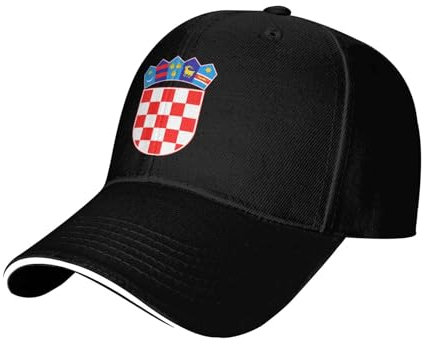 Kroatien Wappen Gestreift Damen Herren Angeln Hüte Atmungsaktiv Baseballmütze Leicht Basecap Für Sport Draussen Reisen