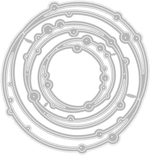 Silberne 3D-gepunktete Linie, Kreis, Nesting-Rahmen, Stanzformen für Kartenherstellung, Stanzformen und Prägen, Metall für Fotopapier, Bastelalbum, dekoratives DIY, Scrapbooking