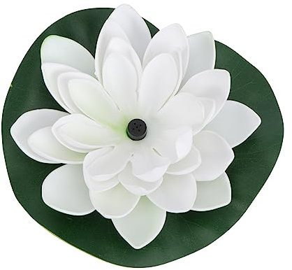 PartyKindom Solar Gartenteich Fontäne Lotusblüte Design Mit Automatischer Solarpumpe Schwimmender Springbrunnen Für Garten Teich Aquarium Weiß Leicht Zu Reinigen Werkzeugfrei Zu Trennen