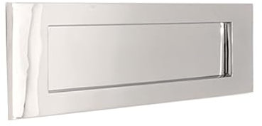 Infinity Decor Victorian Style 10” (250mm) Sprung Postal Letter Plate in Polished Chrome Finish - Ideal for Internal and External Doors