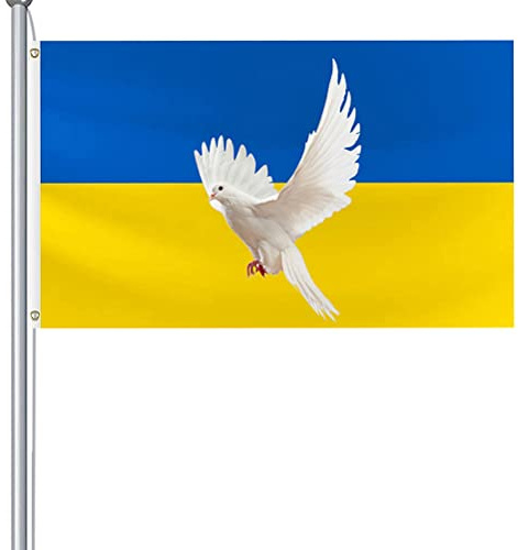 aqxreight Flag Ucraina Pace della Bandiera 3 X 5 Piedi Flag Ucraina Polyestro di Pace Ucraino con Annegelli di Ottone Queste Feste Sono Tavoli Tavolo E Espongono Anche Tu Sfoggiano di più. E