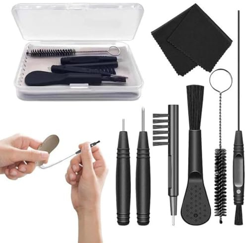 FiTspi Hörgeräte-Reinigungsset, 8-teiliges Set mit Werkzeugen, Bürsten, Draht, Verstärkerreiniger, Zubehör und Etui, Komplett-Set für Reiniger, Hörgeräte und elektronische Geräte
