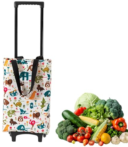 Carrello con ruote - Carrello per la spesa impermeabile, Carrell da trasporto robusto, Design con ruote lisce | per gli anziani, lavanderia, scalata, casa, viaggio, dormitorio, portaoggetti,