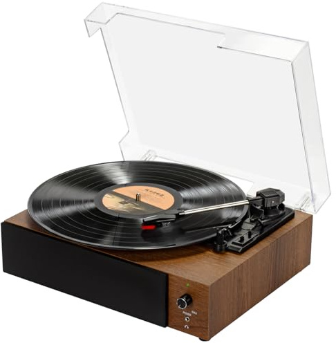 Portable Bluetooth Vinyl Record Player Turntable with Built-in Speakers, Rechargeable, Multiple Speeds (33/45/78 RPM) – Retro Vintage Design for Home & Gifts