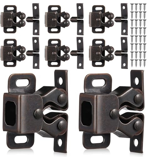 GETAJGHSD Pestillos Metálicos Doble Rodillo, 8 Piezas para Puertas de Gabinete y Cajones, Adecuados para Uso en Muebles de Hogar y Espacios de Trabajo