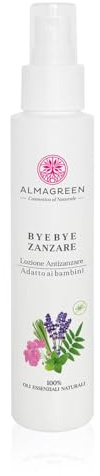 Almagreen Lozione Anti Zanzare Naturale – Spray Corpo con Oli Essenziali, Delicato sulla Pelle – Aiuta a Tenere Lontane le Zanzare – Ideale per Estate e Outdoor – 100 ml