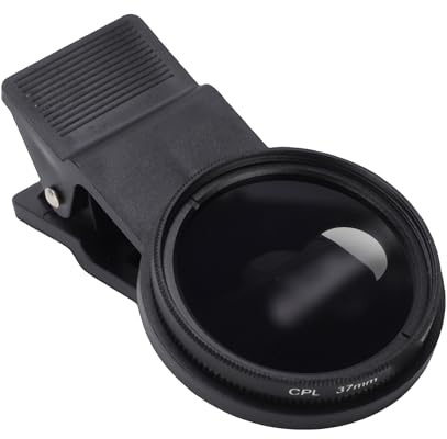 KIMISS Filtro per Telefono con Clip CPL da 37 Mm, Filtro per Obiettivo della Fotocamera del Telefono con Cornice Girevole Che Migliora il Colore per la Fotografia Universale su Smartphone