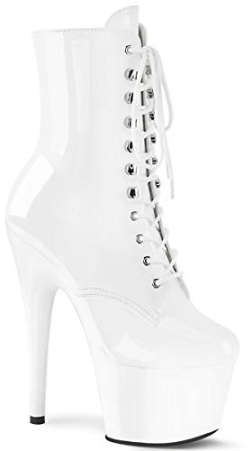 Pleaser Dam Adore-1020 stövlar, Wht Pat Wht, 42 EU