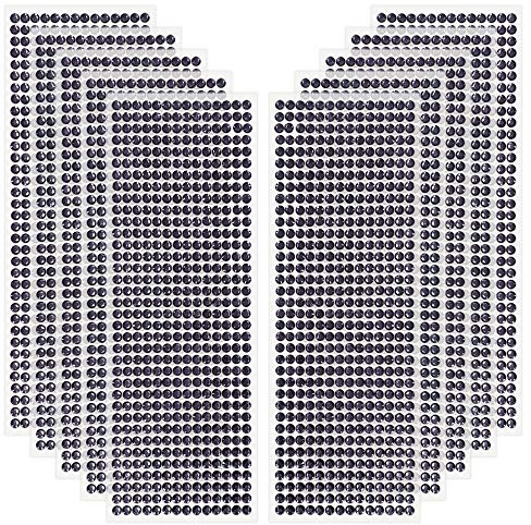 Edivoi Strasssteine - runde Glitzersteine 5040 Stück 5 mm selbstklebend zum Verzieren und Basteln | Schmucksteine zum aufkleben | Steinchen Dekosteine Bastelsteine (Schwarz)