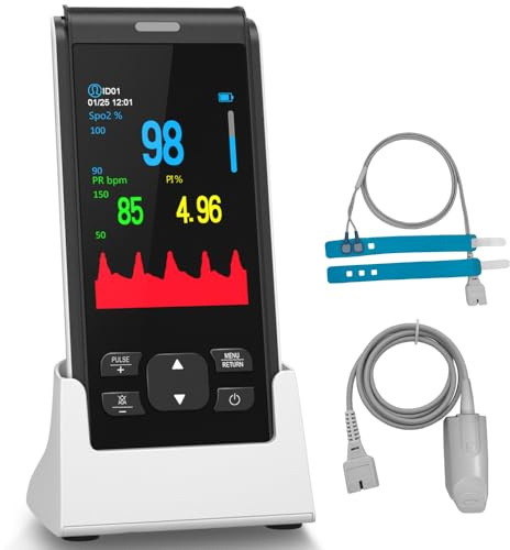 Pulse Oximeter Fingertip HealthTree Handheld Pulse Oximeter Overnight for Adult Kids Rechargeable Oxygen Monitor Fingertip for SpO2 and Pulse Rate Continuous