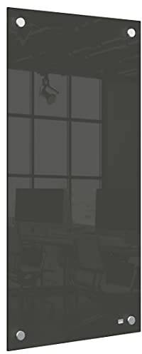 Nobo Kleine Glas-Whiteboard Tafel, Trocken Abwischbare Glas-Oberfläche, Rahmenlos, Eck-Wandmontage, Zuhause/Büro, 300 x 600 mm, Inklusive Markerstift, Schwarz, 1915609