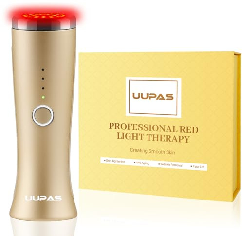 Appareil Anti Rides Visage - Autorisé par la FDA - UUPAS Rouge Luminothérapie Appareil LED Soin Peau Visage - pour Visage Raffermissement,Lifting Visage,Rajeunissement