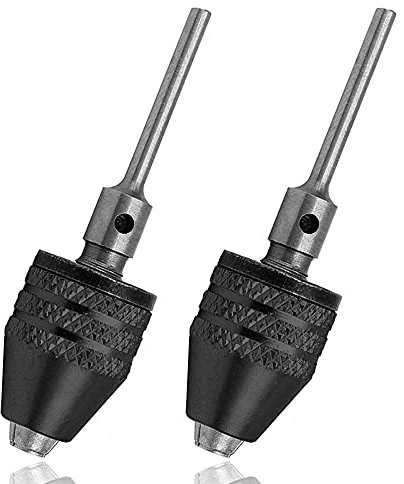 Mesee 2 Stück Keyless Mini Bohrfutter Adapter, 0,3-3,4mm Schnellspann Bohrfutter, Bohreradapter, Mini-3-Backen-Bohrfutter, Schraubendreher-Adapter für Elektroschleifer