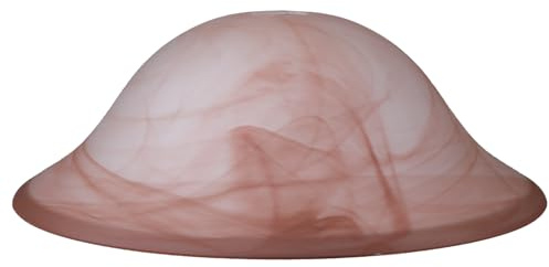 Alabasterglas braun gewischt Ø 405mm Lampenglas Ersatzglas Glasschirm rund E27 Lochmaß oben 42mm