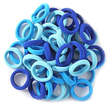 Rpanle 100 Pieces Elastic Hair Ties, Hair Elastic Bands Ponytail Holders, 2.5 mm Hair Bands Hair Bobbles for Girls (Blue)